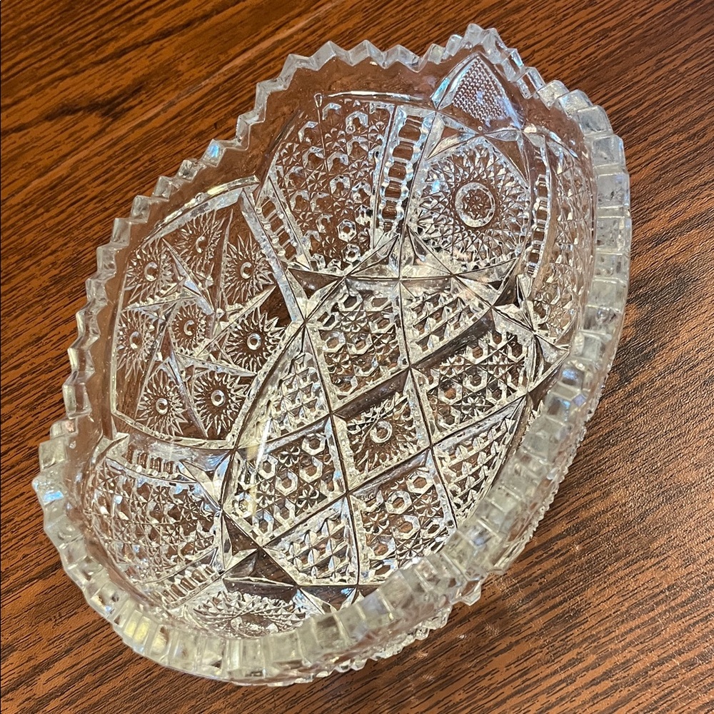 Elegant Crystal Cut Glass Bowl